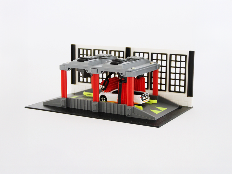 Auto Waschanlage - The car wash! Diorama Bausatz - Miniaturkunstwerk, Diecast, Maßstab 1:64 für Hot-Wheels und Matchbox Autos |  3D-0106