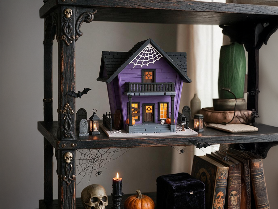 Verlassenes Gruselhaus 2 in 1 Süßigkeiten Behälter und Diorama | Halloween 3D Druck 