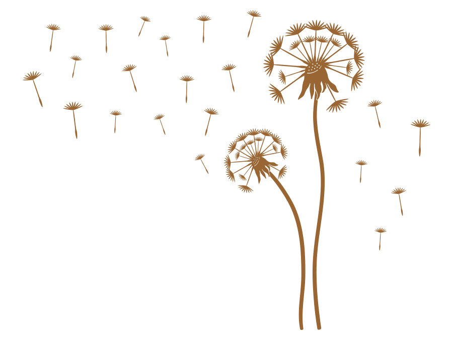 Wandtattoo Pusteblume 180 x 60 cm mit 120 x 40 cm Flugsamen Bogen WT-0010