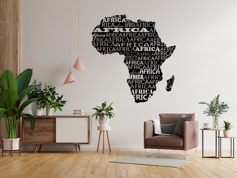 Wandtattoo Afrika Kontinent bis 100 x 95 cm WT-0004
