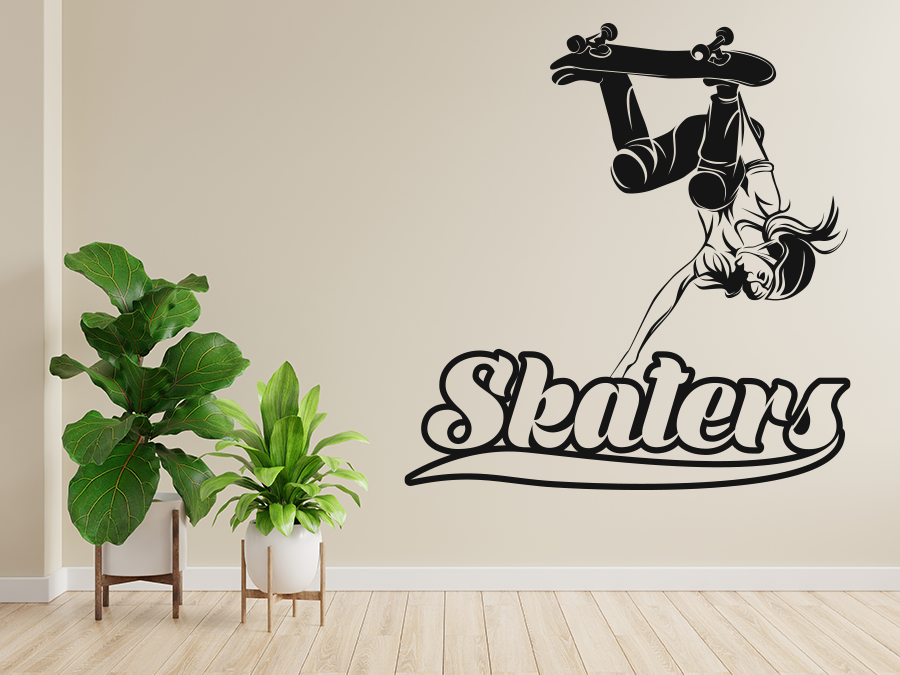 Wandtattoo Skaterin, Skater 80 x 84 cm WT-0126