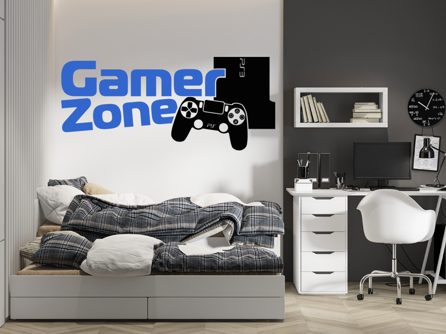 Wandtattoo Gamer Zone 2 farbig 120 x 53 cm WT-0108