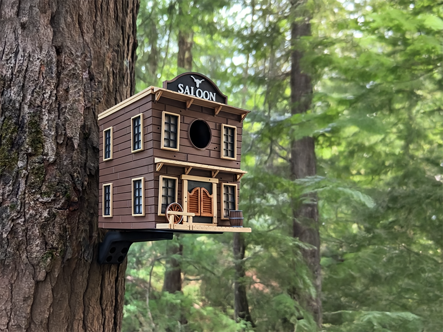 Vogelhaus Western Saloon – 3D-Druck | wetterfestes PETG | montiert | PA1 Authorized Reseller |  3D-0081