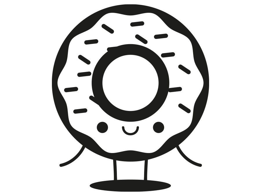 Aufkleber Donut Männchen Einfarbig 15 x 12,5 cm AG-0697