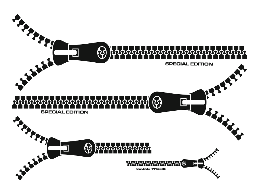 Aufkleber Mini Cooper Reißverschluss Set 4-teilig AG-0015