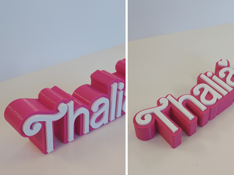 Barbie Stil Namensschild personalisiert 3D-0016