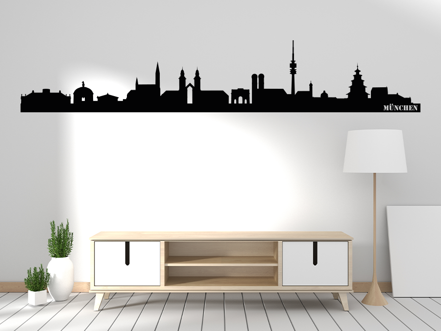 Wandtattoo München Skyline bis zu 180 x 32 cm WT-0014