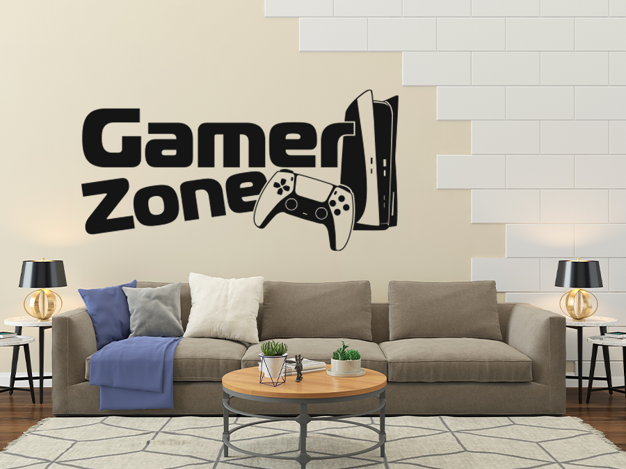 Wandtattoo Gamer Zone Konsole 100 x 51 cm WT-0179