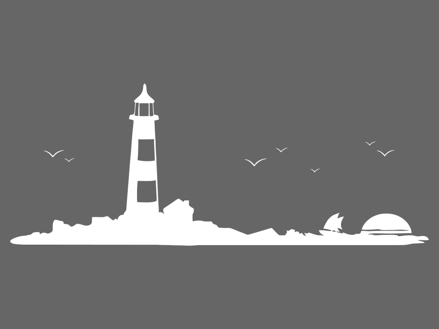 Wandtattoo Leuchtturm auf Insel 200 x 77 cm WT-0042