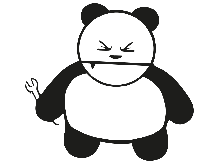 Aufkleber Agressiver Panda Angry Panda full shot 10 x 11 cm AG-0218