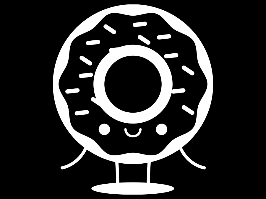 Aufkleber Donut Männchen Einfarbig 15 x 12,5 cm AG-0697