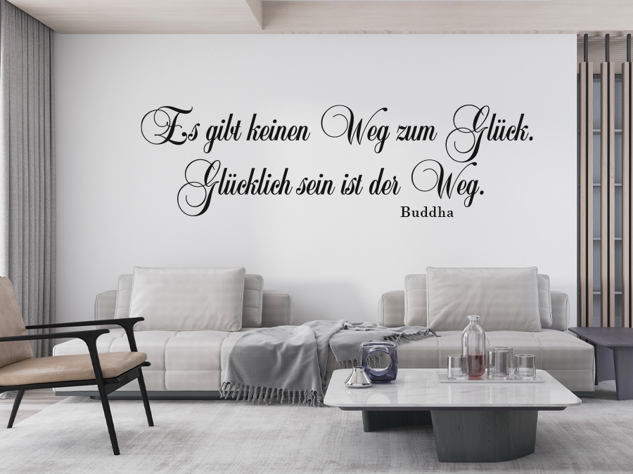 Wandtattoo Glücklich sein ist der Weg bis 240 x 69 cm WT-0121