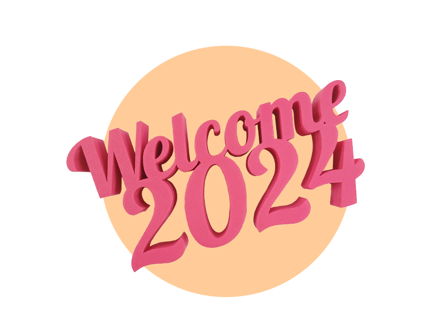 Welcome 2024 Willkommen neues Jahr 3D-0011