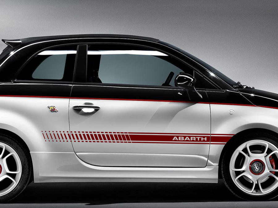 Aufkleber Fiat 500 Abarth Seitenstreifen Set 2-teilig AG-0109