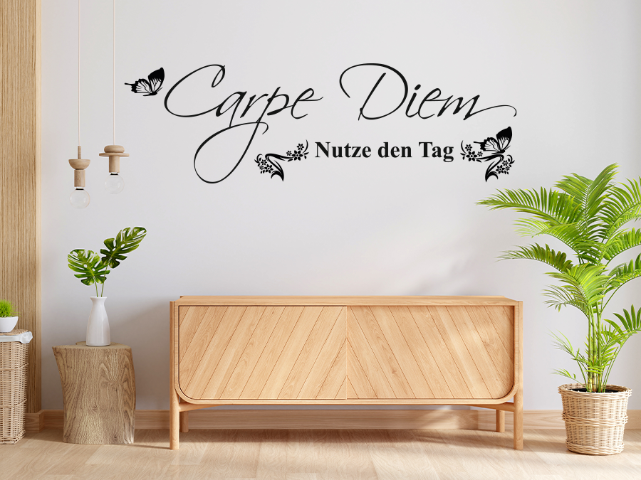 Wandtattoo Carpe Diem Nutze den Tag bis 240 x 74 cm WT-0083