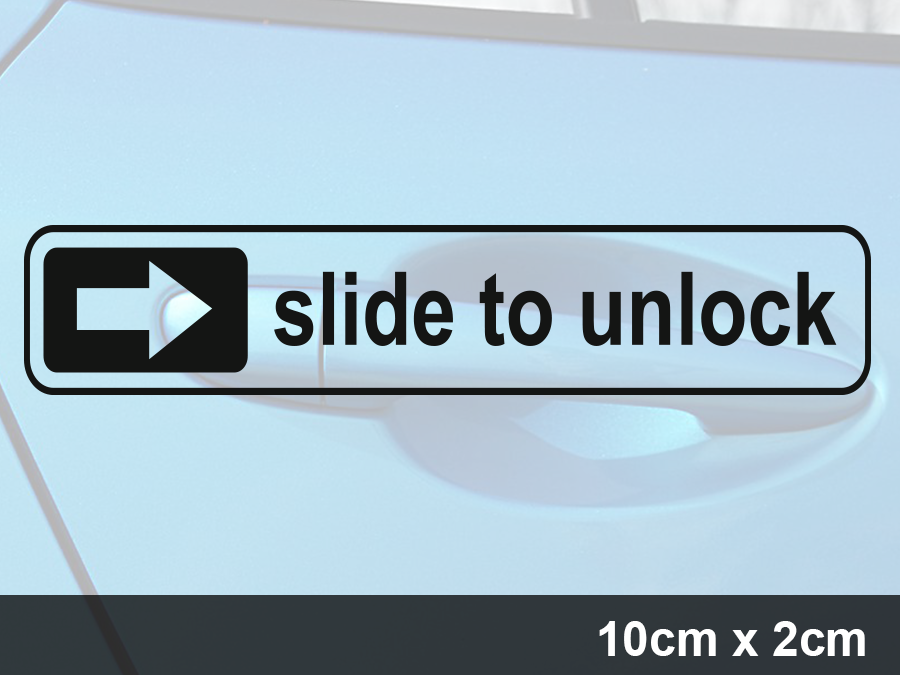 Aufkleber Slide to unlock Türgriff JDM 10 x 2 cm AG-0052, mint