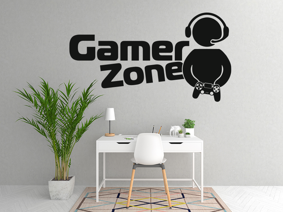 Wandtattoo Gamer Zone bis 120 x 66 cm WT-0113