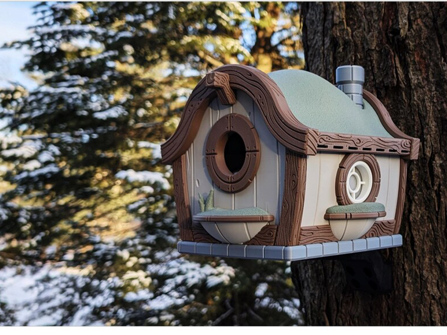 Vogelhaus „Hobbit“-Stil – 3D-gedruckter Bausatz | wetterfestes PETG | zum Selbstaufbau | PA1 Authorized Reseller |  3D-0051
