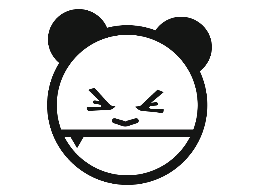 Aufkleber Agressiver Panda Angry Panda close up 10 x 9 cm AG-0216