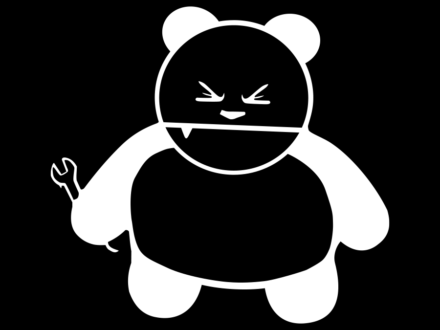 Aufkleber Agressiver Panda Angry Panda full shot 10 x 11 cm AG-0218