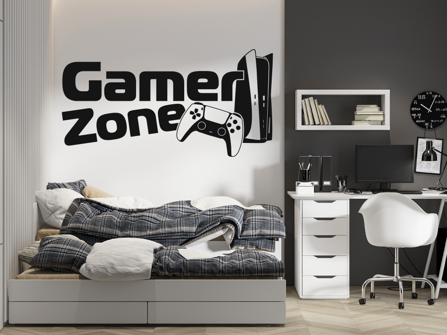 Wandtattoo Gamer Zone Konsole 120 x 61 cm WT-0180