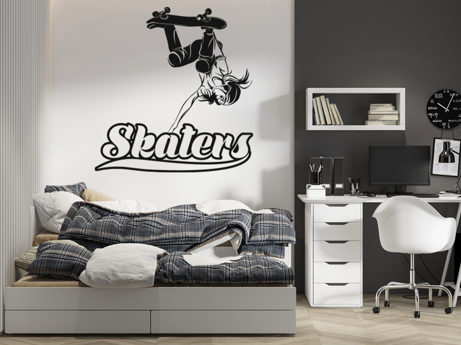 Wandtattoo Skaterin, Skater 45 x 47 cm WT-0124