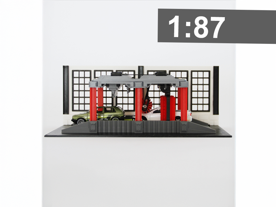 Auto Waschanlage - The car wash! Diorama Bausatz - Miniaturkunstwerk, Diecast, Maßstab 1:87 (H0) | 3D-0106a
