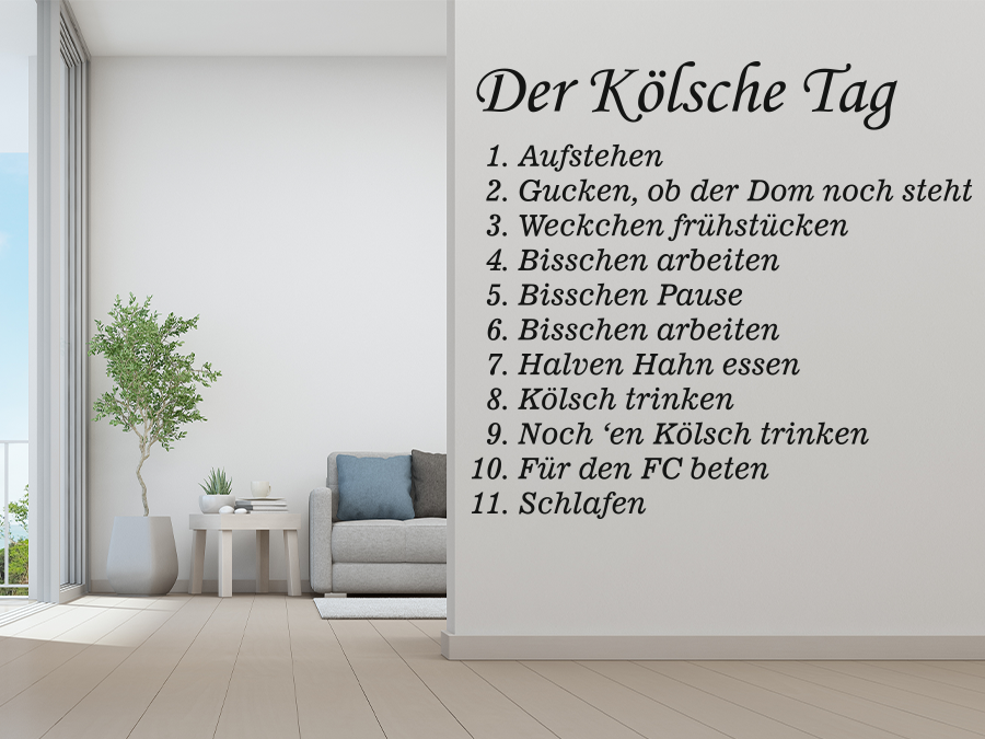 Wandtattoo Der kölsche Tag bis 180 x 164 cm WT-0122