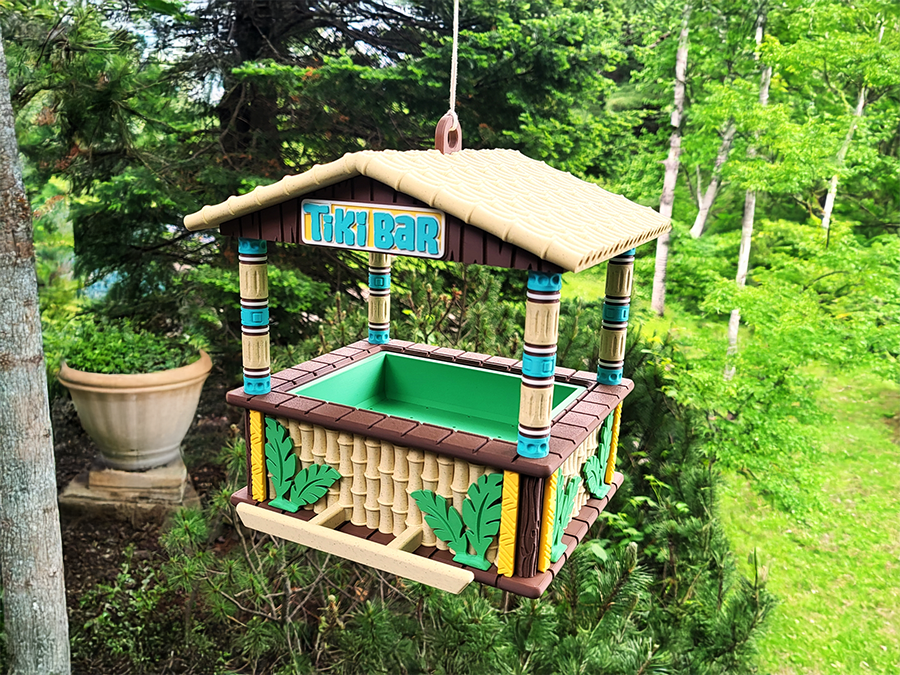 Vogel-Futterhaus Tikki Bar – 3D-Druck | wetterfestes PETG | montiert | PA1 Authorized Reseller |  3D-0079