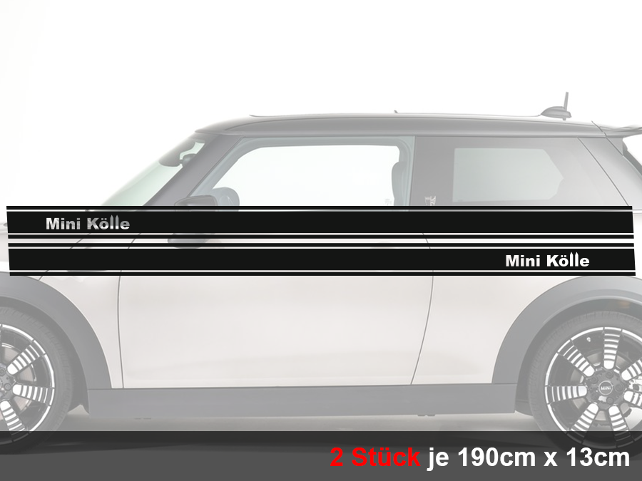 Aufkleber Mini Kölle Zierstreifen Set 2-teilig für Mini Cooper AG-0016