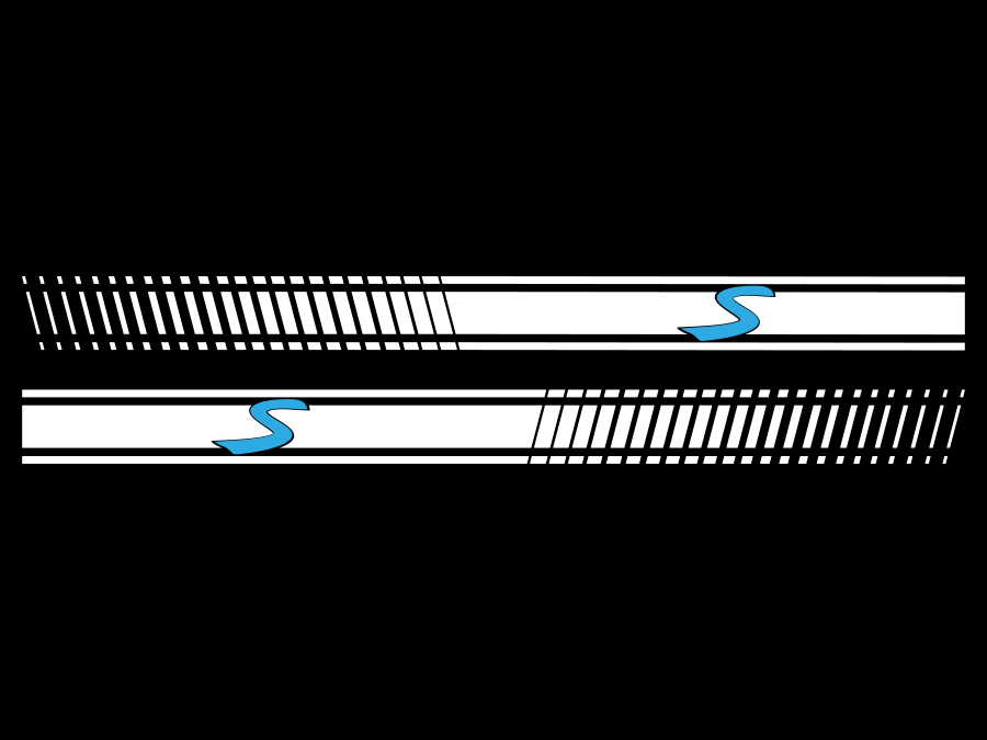 Aufkleber Seitenstreifen "S" zweifarbig Set 2-teilig AG-0108