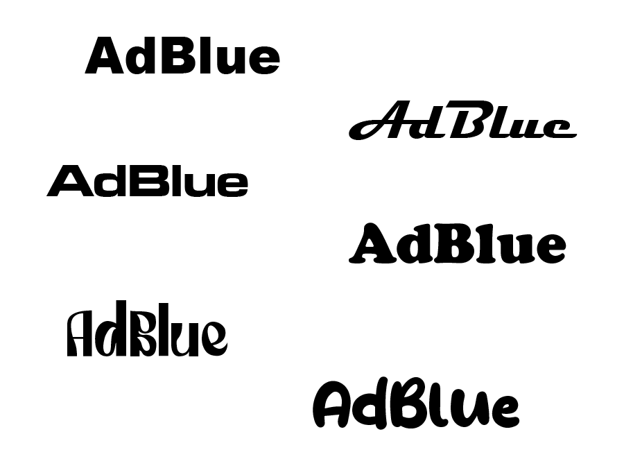 Aufkleber AdBlue personalisierte Schrift 15 cm hoch AG-0815