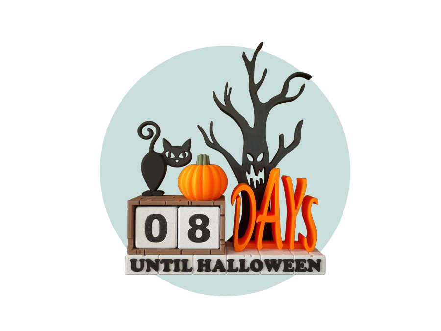 Days Until Halloween | Halloween Kalender Countdown with Deco | 3D-0075