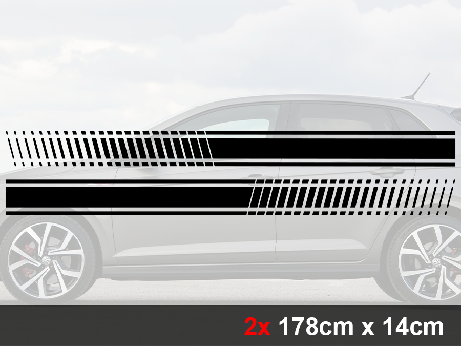 Aufkleber Seitenstreifen Sportstreifen Set 2-teilig AG-0107
