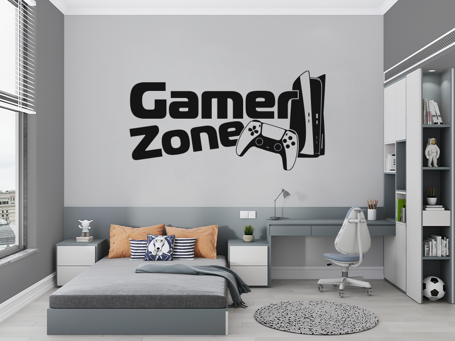 Wandtattoo Gamer Zone Konsole 80 x 40 WT-0178