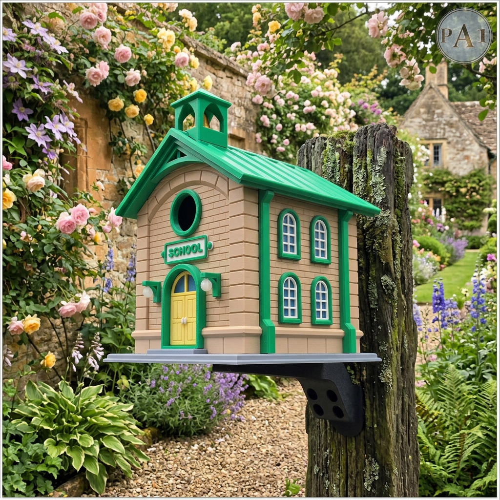 Vogelhaus School / Schule – 3D-gedruckter Bausatz | wetterfestes PETG | zum Selbstaufbau | PA1 Authorized Reseller