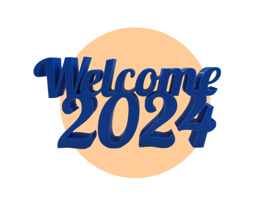 Welcome 2024 Willkommen neues Jahr 3D-0011