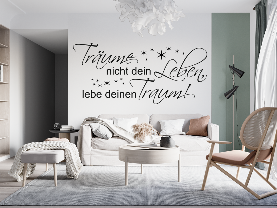 Wandtattoo Lebe deinen Traum! 160 x 73 cm WT-0068