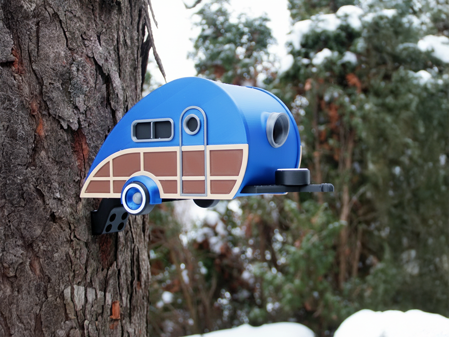 Vogelhaus Caravan V2 - 3D gedruckter Bausatz | wasserfestes PETG | zum Selbstaufbau | PA1 Authorized Reseller | 3D-0112