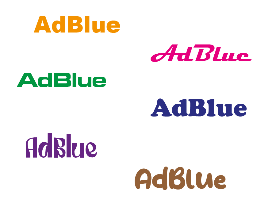 Aufkleber AdBlue personalisierte Schrift 15 cm hoch AG-0815