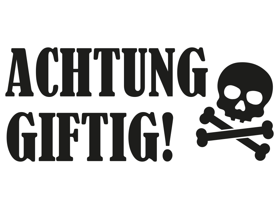 Aufkleber Achtung giftig 15 x 6,5 cm AG-0798