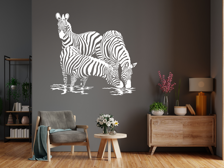 Wandtattoo Zebra 100 x 95 cm WT-0091