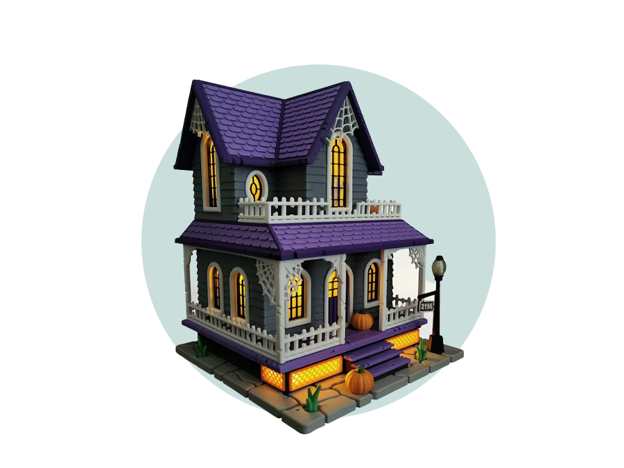 Halloween Spukhaus / Haunted House | 3D-Bausatz | DIY Dekohaus unbemalt 3D-0066