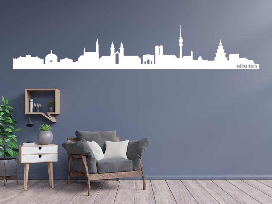 Wandtattoo München Skyline bis zu 180 x 32 cm WT-0014