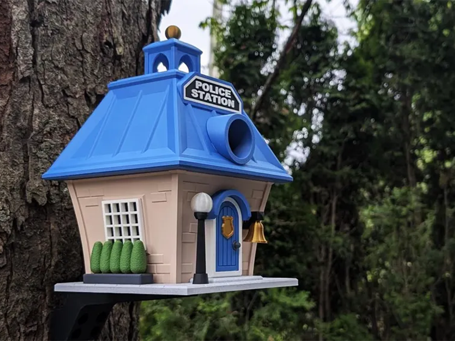 Vogelhaus „Police Station“ – 3D-gedruckter Bausatz im US-Stil | wetterfestes PETG | zum Selbstaufbau | PA1 Authorized Reseller |  3D-0049
