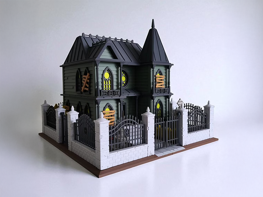 Detailreiches Großes Spukhaus Halloween Bausatz | Modellbau | Diorama | Deko | 3D Druck | 3D-0072