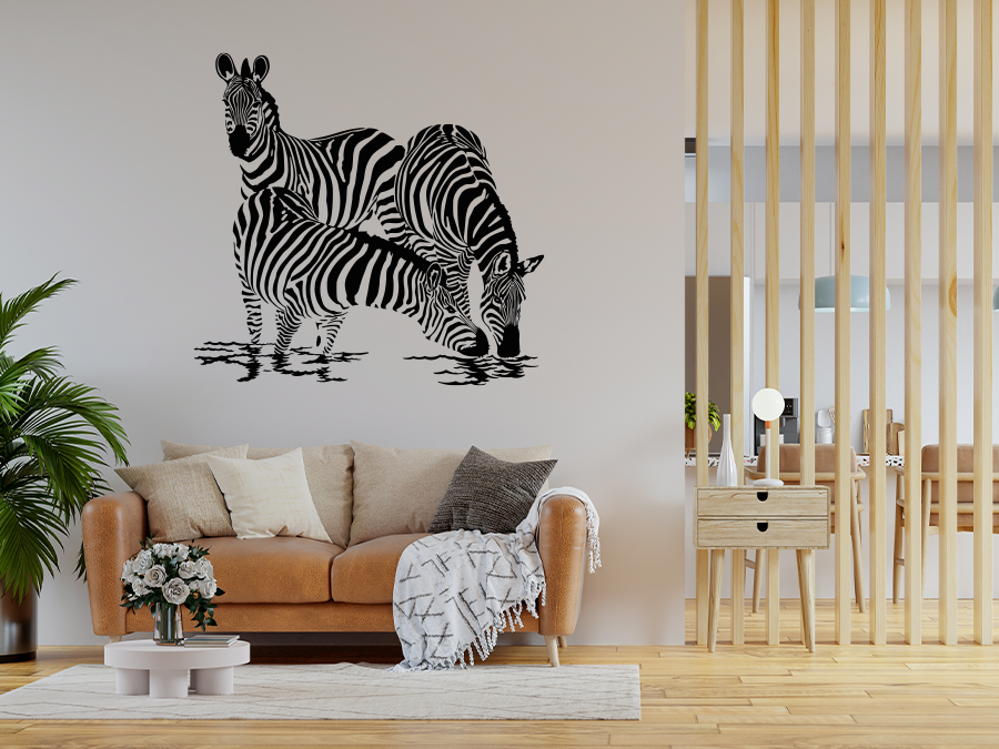 Wandtattoo Zebra 100 x 95 cm WT-0091