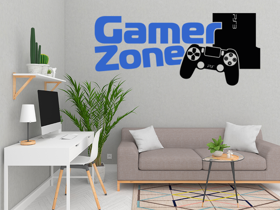 Wandtattoo Gamer Zone 2 farbig 120 x 53 cm WT-0108