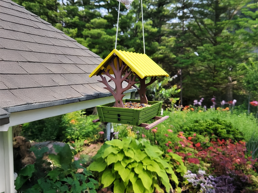 Vogel-Futterhaus Waldhütte – 3D-Druck | wetterfestes PETG | montiert | PA1 Authorized Reseller |  3D-0080