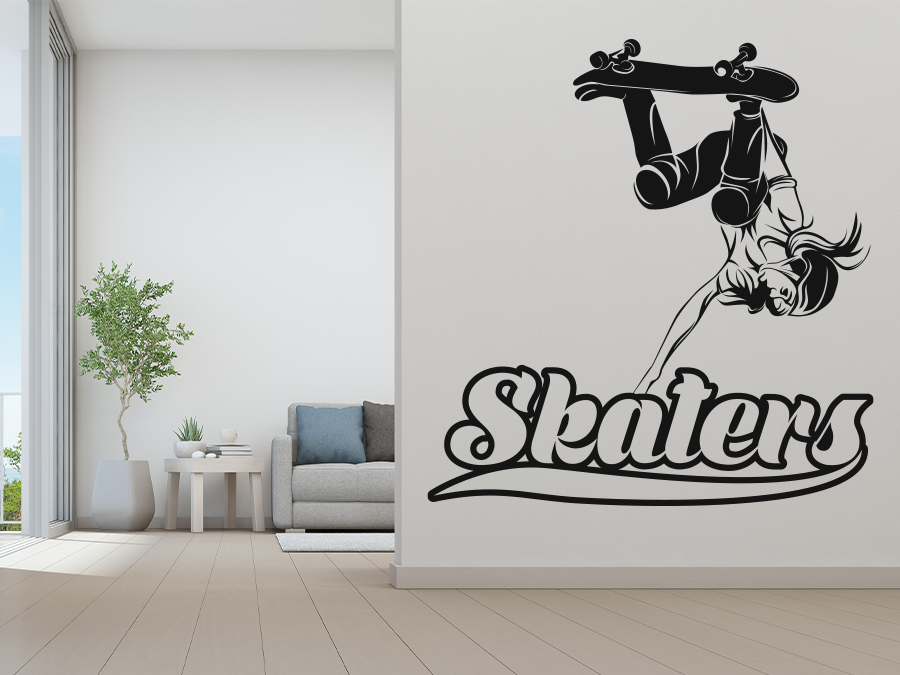 Wandtattoo Skaterin, Skater 80 x 84 cm WT-0126